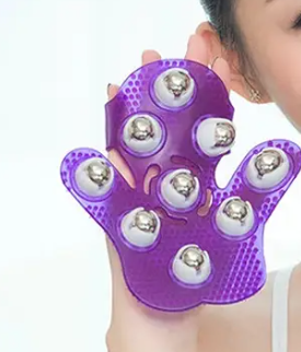 💆‍♂️ NNEOBA Palm-Shaped Massage Glove | 9 Metal Roller